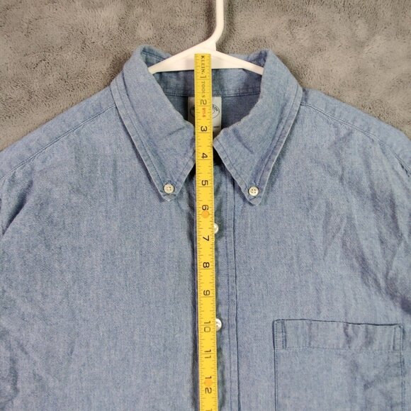 Brooks Brothers Shirt Adult Large Blue Button Up Regent Casual Preppy Solid Men - Picture 3 of 7